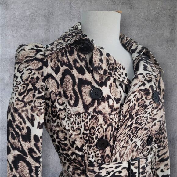 NWT BEBE AnimAL PRINT CORSET TRENCH COAT mob wife gothic punk XS - Picture 6 of 14